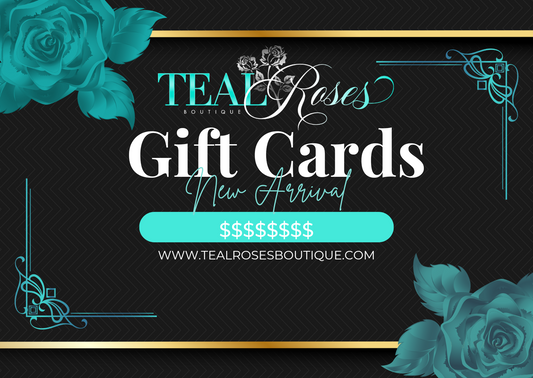 Teal Roses Boutique Gift Card with elegant design
