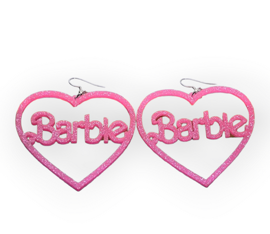 Barbie Heart Earrings cute glossy heart-shaped earrings in vibrant colors