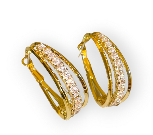 Lightweight golden hoops with classic design