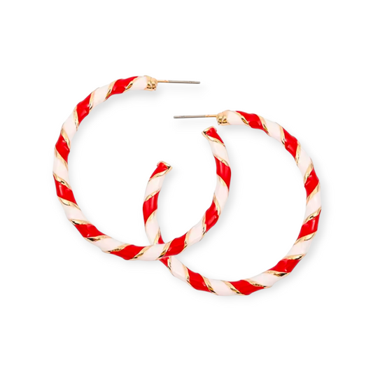 Candy Cane Hoop Earrings
