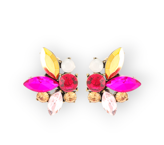 Gold and crystal Pretty & Fancy Earrings with elegant design, perfect for special occasions or everyday wear