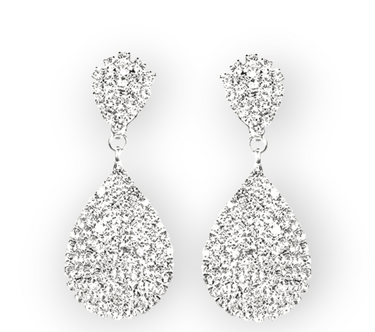 Queen of Elegance clip-on earrings – timeless glamorous jewelry for weddings and special occasions