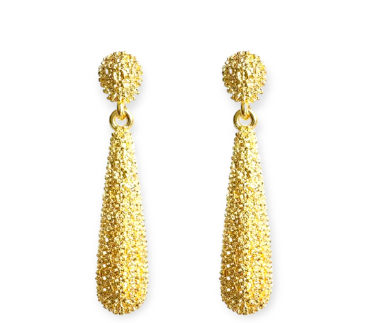 Luxury gold drop earrings with regal design