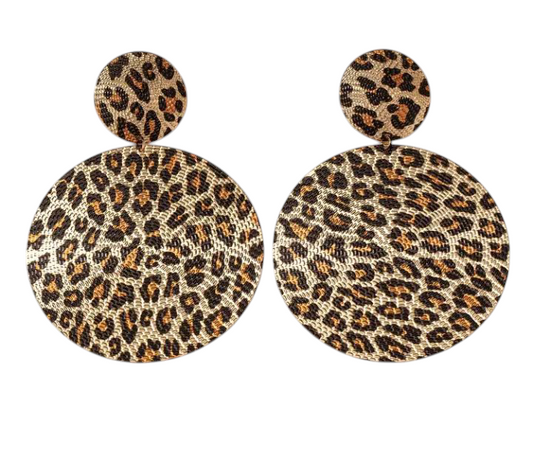 So Chic Leopard Earrings with trendy animal print design