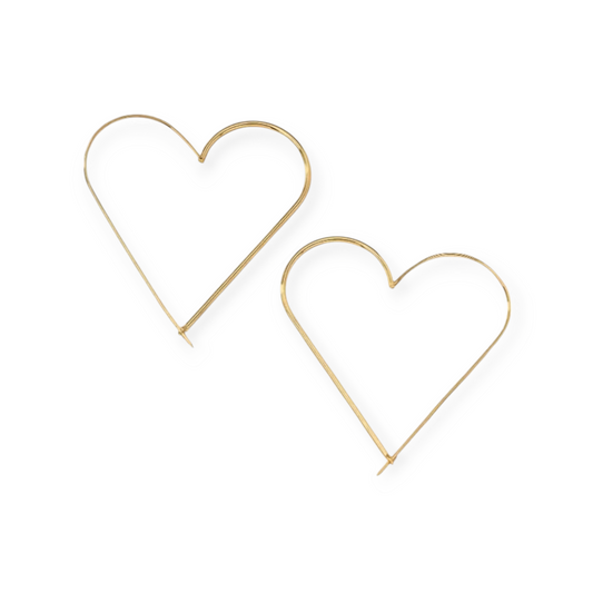 Lightweight gold heart hoops perfect for gifting