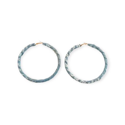 Lightweight blue jean color statement hoops