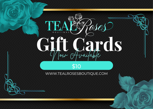 Teal Roses Boutique Gift Card with elegant design