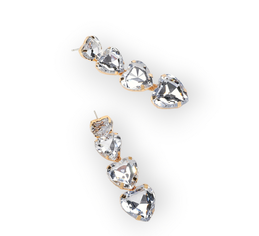 Ascending Heart Earrings with layered heart design, perfect for romantic and special occasions