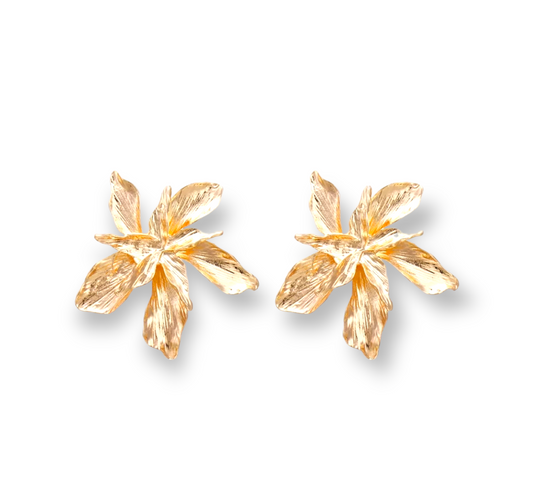 Bloomed Iris Studs with delicate iris flower design.