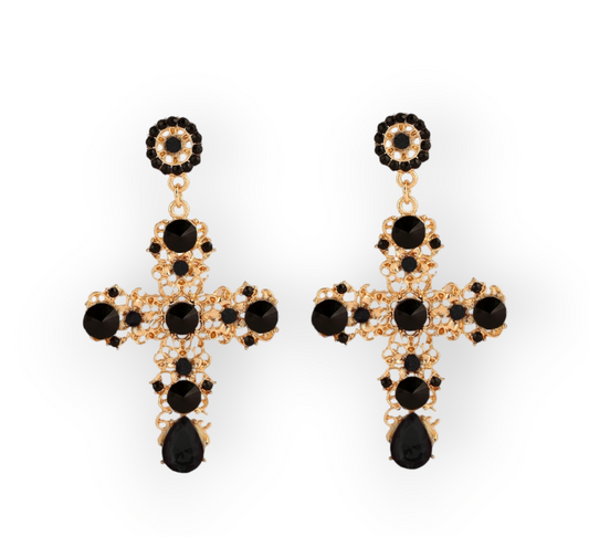 Crosses & Decor Earrings with elegant cross design and decorative accents, perfect for stylish everyday or special occasion wear