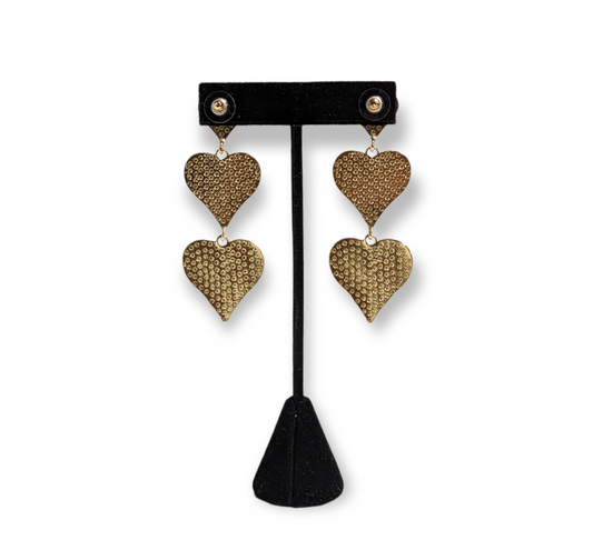 Hearts In Formation Earrings with modern heart-shaped design.