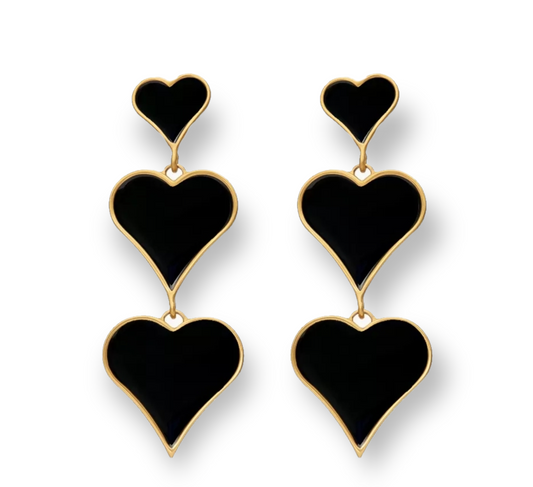 Hearts In Formation Earrings with modern heart-shaped design.