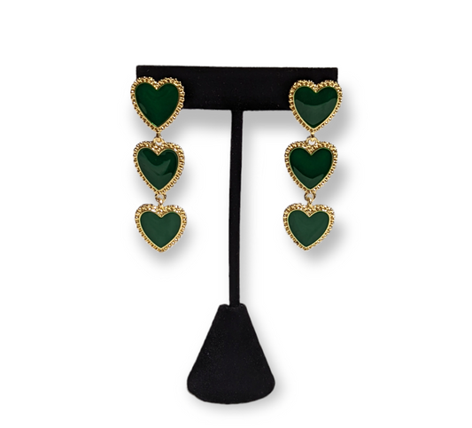 I Heart Earrings featuring a stylish heart-shaped design, perfect for casual or dressy outfits.
