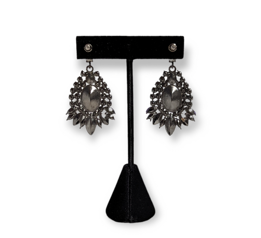 Queen Of Royalty Earrings with regal design and sparkling accents, perfect for elegant and sophisticated occasions.