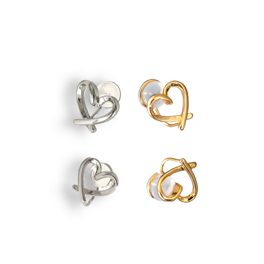 Queen of Heart Earrings Cuffs with heart-shaped design, perfect for stylish and bold fashion statements