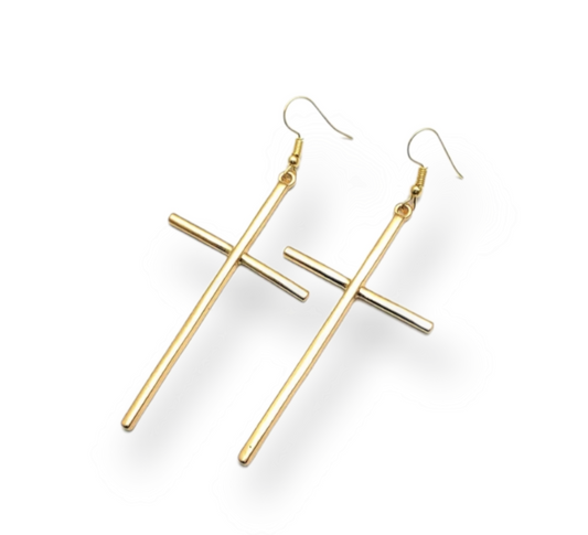 Queens Cross Earrings with elegant cross-shaped design.