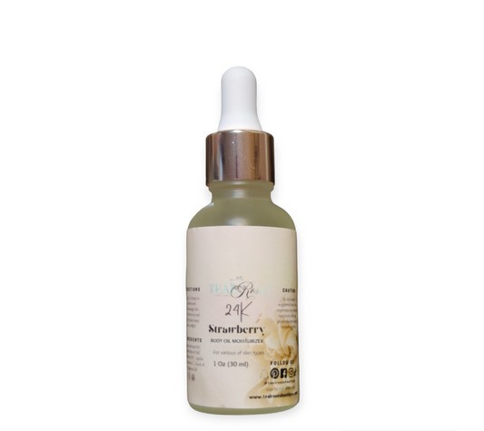 24K Body Oil Moisturizer with nourishing formula and gold infusion.