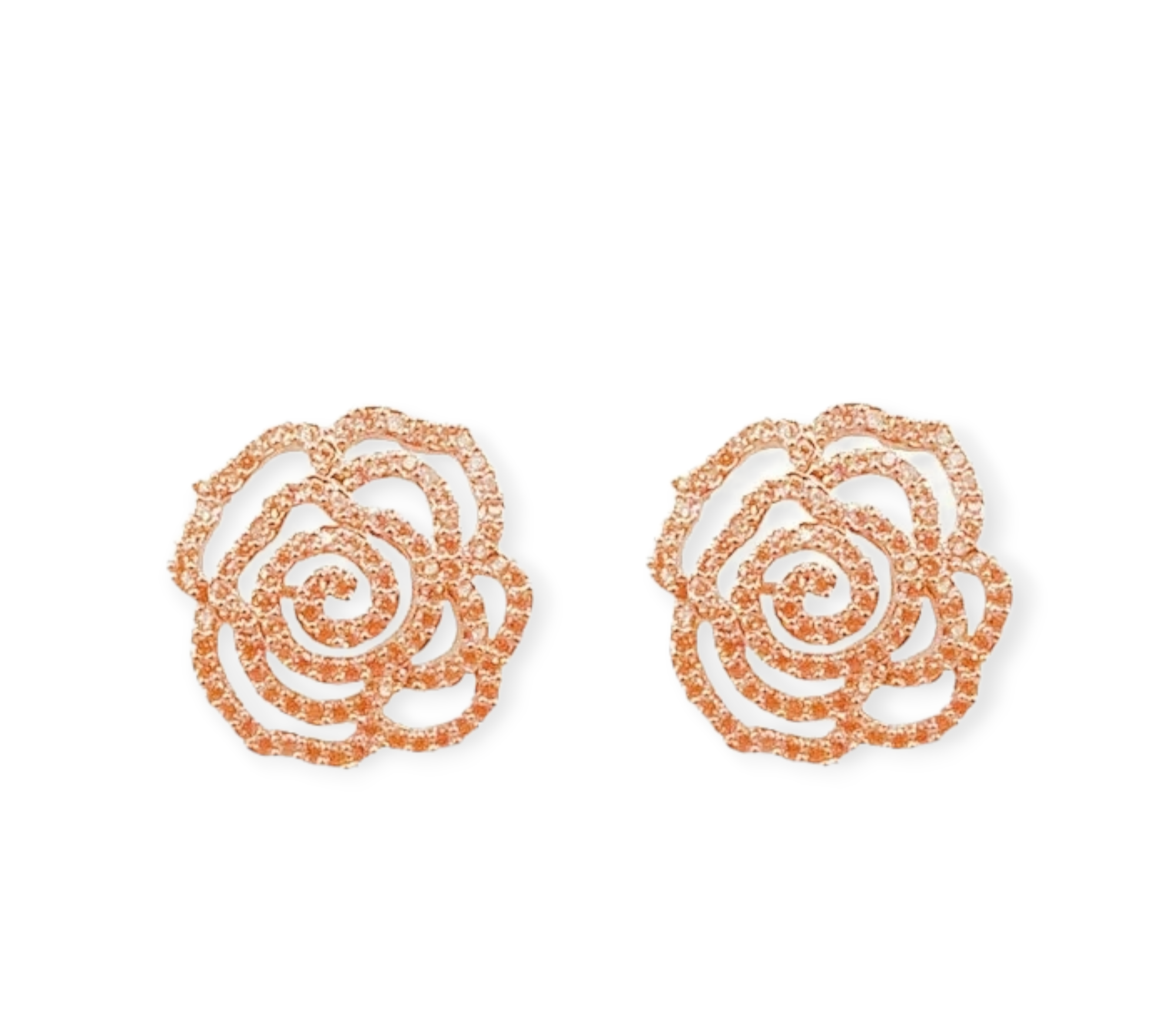 Queens Golden Roses Stud Earrings