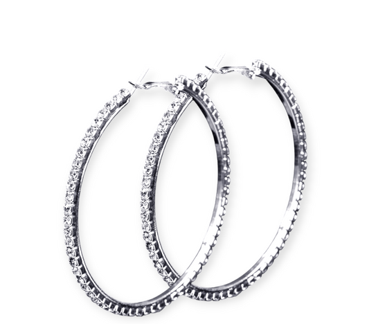 Queens Silver Hoop Earrings