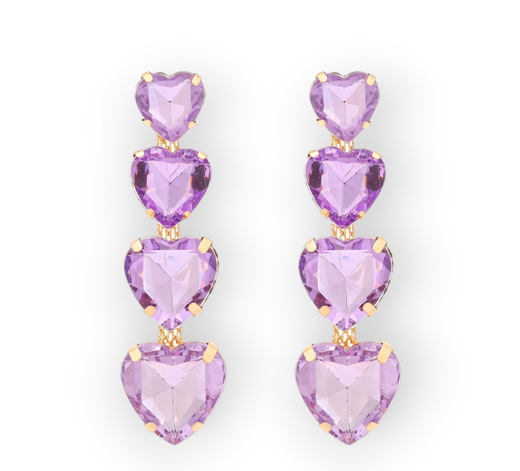 Ascending Heart Earrings with layered heart design, perfect for romantic and special occasions