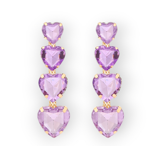 Ascending Heart Earrings with layered heart design, perfect for romantic and special occasions
