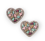 Heart of Treasure Stud Earrings with sparkling heart design, perfect for romantic and elegant occasions
