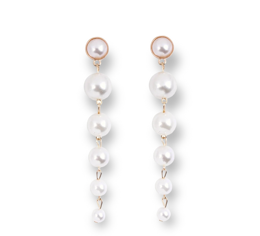 Pearls In Formation Earrings with stylish pearl arrangement.
