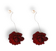 Roses & Pearls Long Drop Earrings