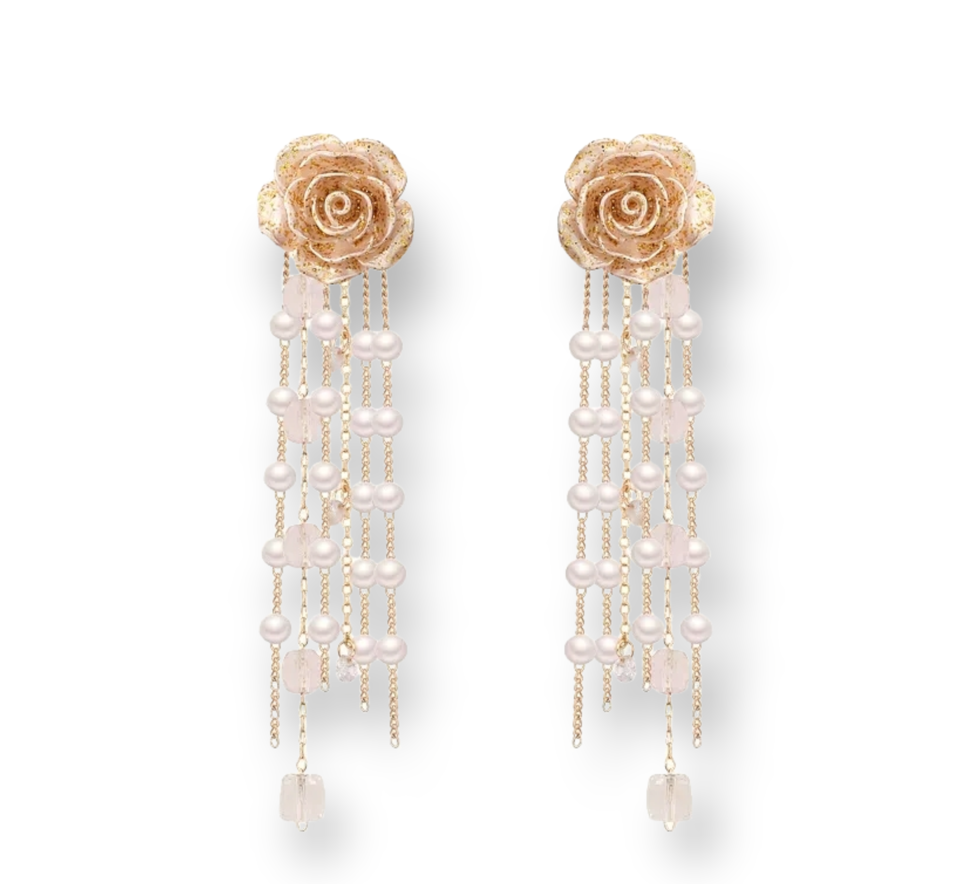 Roses & Décor Earrings with floral and decorative design.